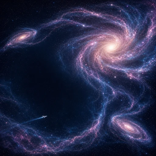 The Andromeda Galaxy and its two smaller companion galaxies
